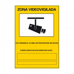 Cartel de zona videovigilada A4