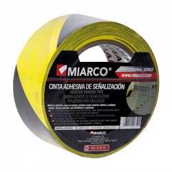 Cinta señalizadora adhesiva amarilla/negra 50mmx33m Miarco
