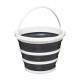 Cubo de agua de plástico plegable blanco y negro 10L 32x24,5cm