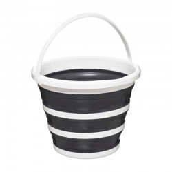 Cubo de agua de plástico plegable blanco y negro 10L 32x24,5cm