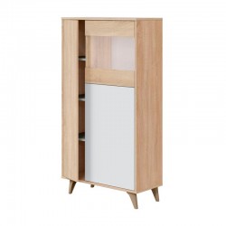 Vitrina de 3 puertas roble/blanca Kikua Plus