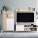 Vitrina de 3 puertas roble/blanca Kikua Plus