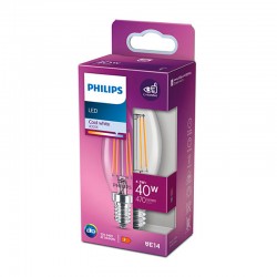 Bombilla vela LED filamento E14 4,3W 470lm 4000K