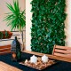 Seto celosía extensible verde con hojas 1x2m