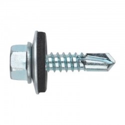 Tornillo autotaladrante de cabeza hexagonal con arandela Din-7504 4,8x19mm 18uds.