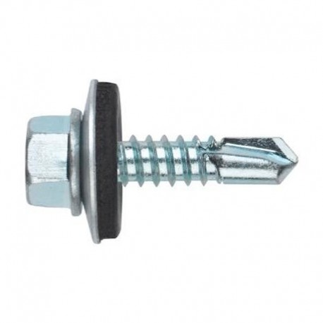 Tornillo autotaladrante de cabeza hexagonal con arandela Din-7504 4,8x19mm 18uds.