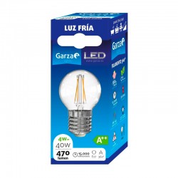 Bombilla esférica LED E27 4W 350lm 5000K Filamento