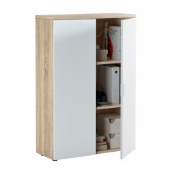 Estantería de 2 puertas blanca/roble cambrian Office