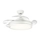 Ventilador de techo DC retráctil con luz LED y mando Ø107cm Calima blanco