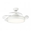 Ventilador de techo DC retráctil con luz LED y mando Ø107cm Calima blanco