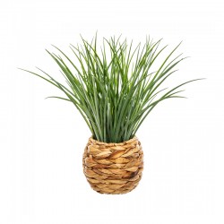 Maceta decorativa trenzada con planta artificial 50x48,5cm