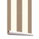 Papel pintado rayas marrón-crudo