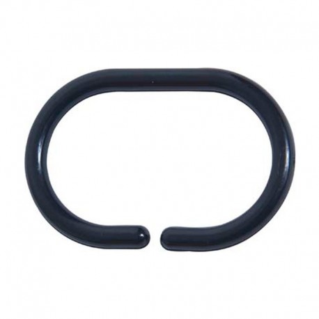 Anilla negra para cortina de baño 12uds.