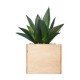 Planta artificial decorativa en maceta de madera cuadrada