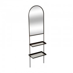 Espejo pie de metal con estantes 40x140cm