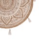 Alfombra de yute con estampado blanco 78cm Rosalía