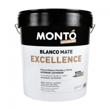 Pintura plástica blanca mate antimoho 4L Excellence Montó