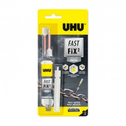 Pegamento adhesivo líquido bicomponente Fast Fix Metal UHU 10gr