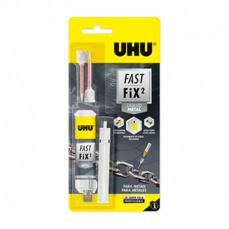 Pegamento adhesivo líquido bicomponente Fast Fix Metal UHU 10gr