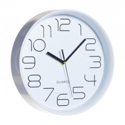 Reloj de pared de plástico blanco para cocina 29cm