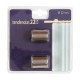 Terminal cilíndrico corto de metal plata 22mm 2uds. TD22