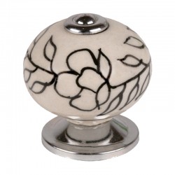 Pomo para mueble de porcelana flores 40mm E-504