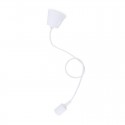 Pendel de silicona cable textil 60W E27 blanco