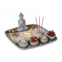 Jardín zen japonés cemento gris 24x24x12cm