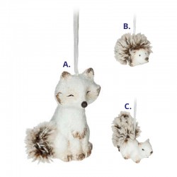 Colgante animal cerámico para árbol de navidad surtido 4,3x4x8cm