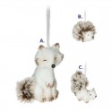 Colgante animal cerámico para árbol de navidad surtido 4,3x4x8cm
