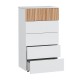 Sinfonier de 5 cajones melamina blanco artik/natural Ethna
