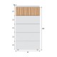 Sinfonier de 5 cajones melamina blanco artik/natural Ethna