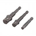 Juego de 3 adaptadores de llaves de vaso 6x50mm/10x65mm/13x72mm