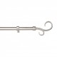 Kit de barra de cortina de acero plata doble báculo extensible