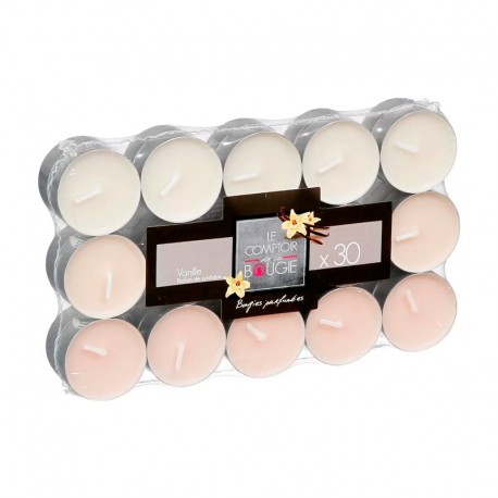 Pack de velas de cera aroma vainilla 3,5h 30uds.