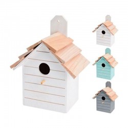 Casita de madera para pájaros 16x11x22cm