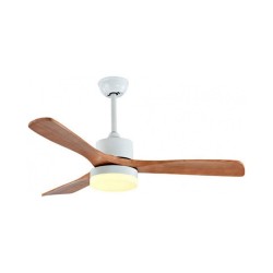 Ventilador de techo DC blanco/madera con luez led + mando Ø132 Melburne