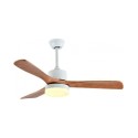 Ventilador de techo DC blanco/madera con luez led + mando Ø132 Melburne