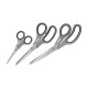 Set de 3 tijeras de acero inoxidable 140-210-250mm KWB