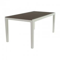 Mesa de polipropileno efecto madera blanco/capuchino Harmony
