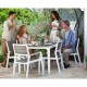 Mesa de polipropileno efecto madera blanco/capuchino Harmony