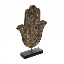 Mano de Fátima decorativa de madera/metal 24x9x37cm