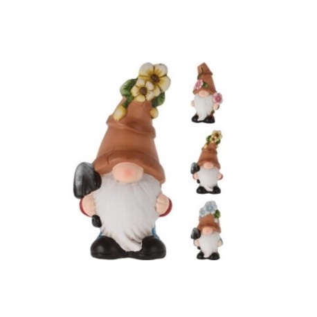 GNOMO CON FLORES 0.83X0.65X1.7CMS