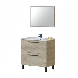 Mueble de baño + espejo Athena roble alaska 80cm