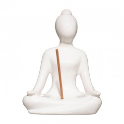 Porta incienso de buda sentado blanco + incienso 10 uds.