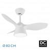 Ventilador de techo DC blanco con luz led Ø82 Cubico