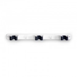 Colgador de pared para escobas triple blanco