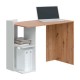 Mesa de escritorio con estantes reversible en roble y blanco 100x52x78cm