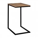 Mesa auxiliar de metal y madera para extremo de sofá