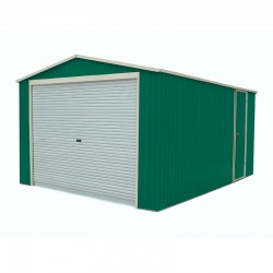 Garaje metálico con puerta enrollable verde Essex Gardiun 20m2
